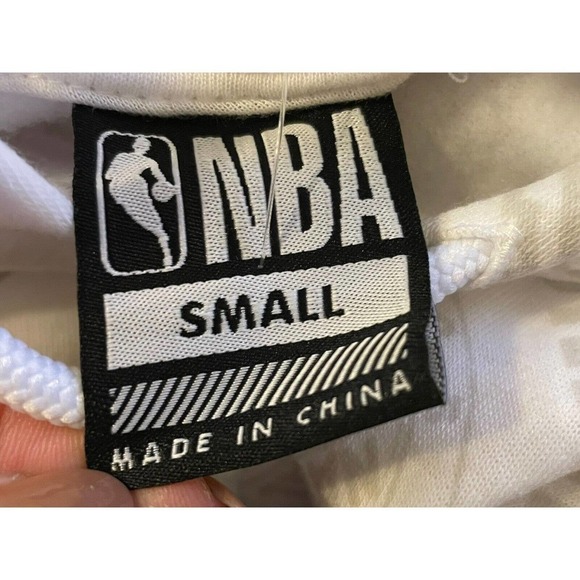 NBA NEW Hoodie Sweatshirt Men’s Small Basketball White Spell Out - Picture 11 of 12